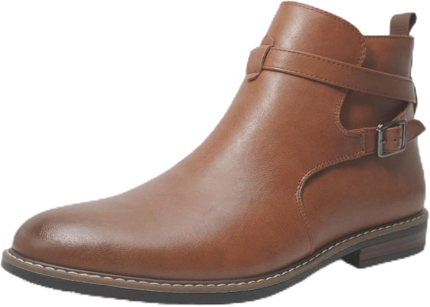 Finishing & Sewing Men's Buckle Strap Jodhpur Boots, Casual Chelsea Slip On Boots