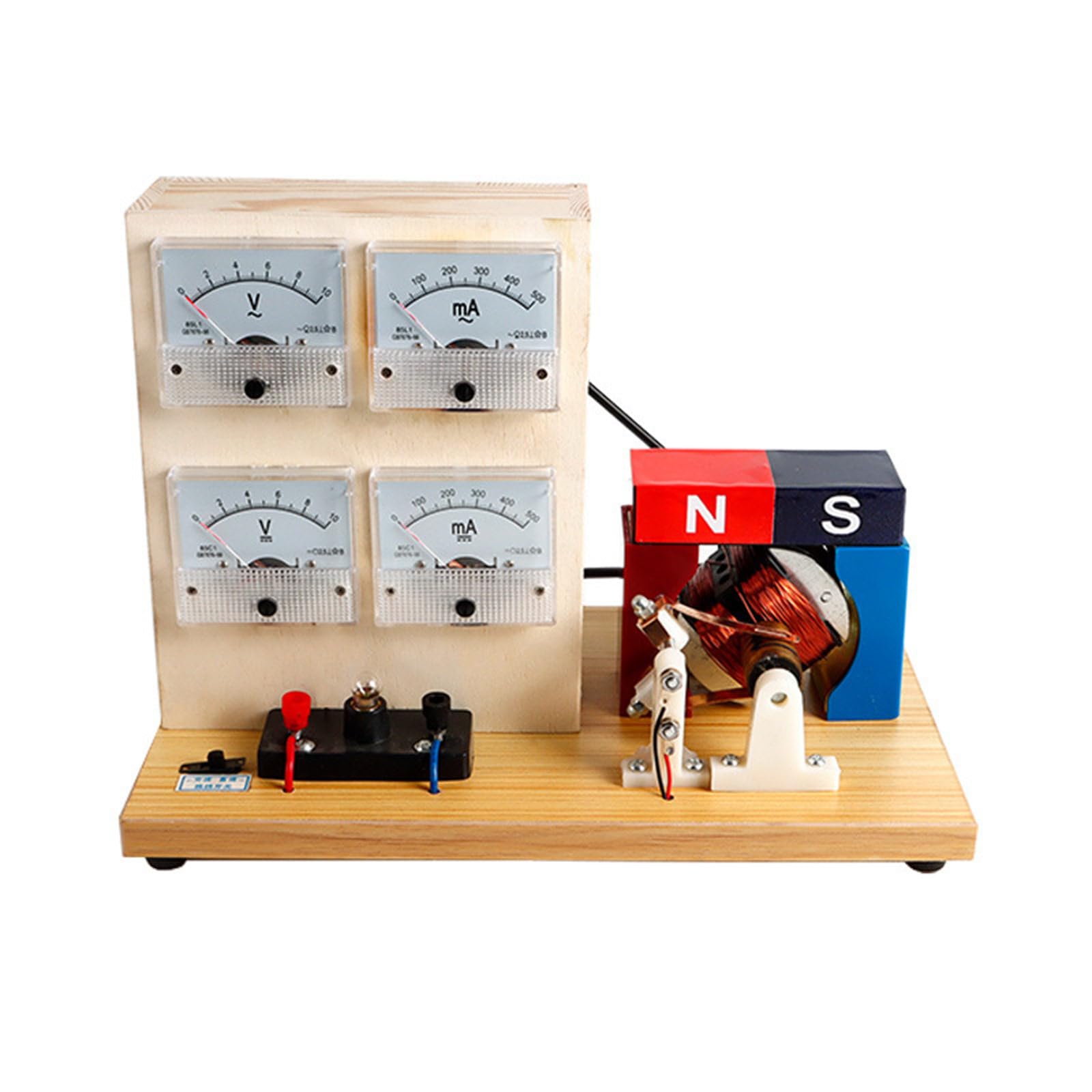 Modelo de generador de manivela Equipo de experimentos electromagnéticos Herramienta de enseñanza de física para Modelo de manivela de laboratorio de ciencias Demostrador de inducción de de
