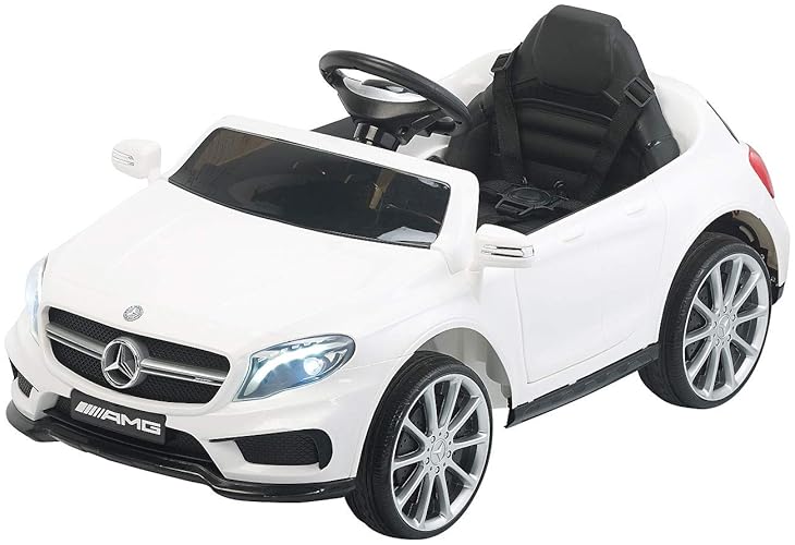 Playtastic Kinder Elektroauto: Kinderauto Mercedes-Benz GLA 45, bis 7 km/h, Fernsteuerung, MP3, weiß (Elektro Auto Kinder, Elektrisches Auto, Ferngesteuertes Spielzeug)