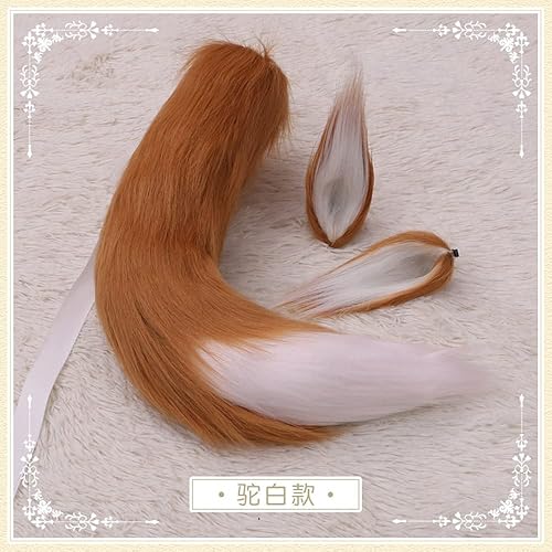 Miniatura 3 de Shopular Anime Wolf FoxCat - Cola de felpa de 25 pulgadas + 2 orejas de clip para Halloween, cosplay