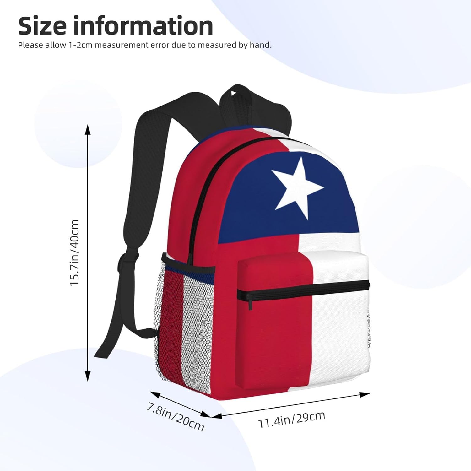 Flag of Texas College Backpacks,Backpacks With Pockets, Lightweight Bookbag For College for Women Men