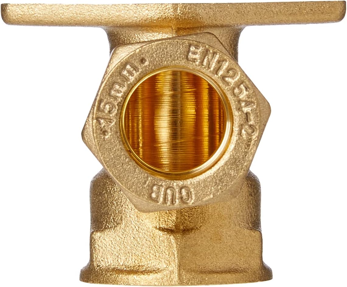Merriway BH02299 Compression Fitting Wall Plate Elbow, 15 mm - Brass