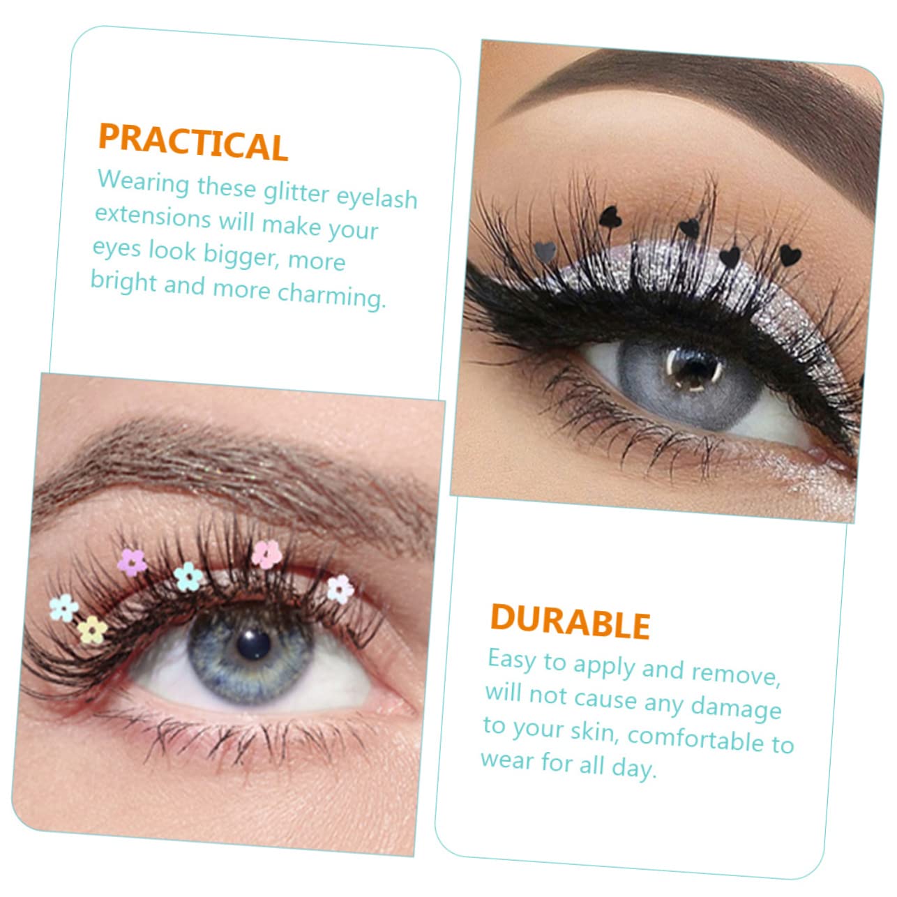 Didiseaon 12 Paia ciglia finte con paillettes ciglia finte di halloween glitter per gli occhi ciglia costume ciglia cosplay extension ciglia glitterate massa estendere 3d Imitazione