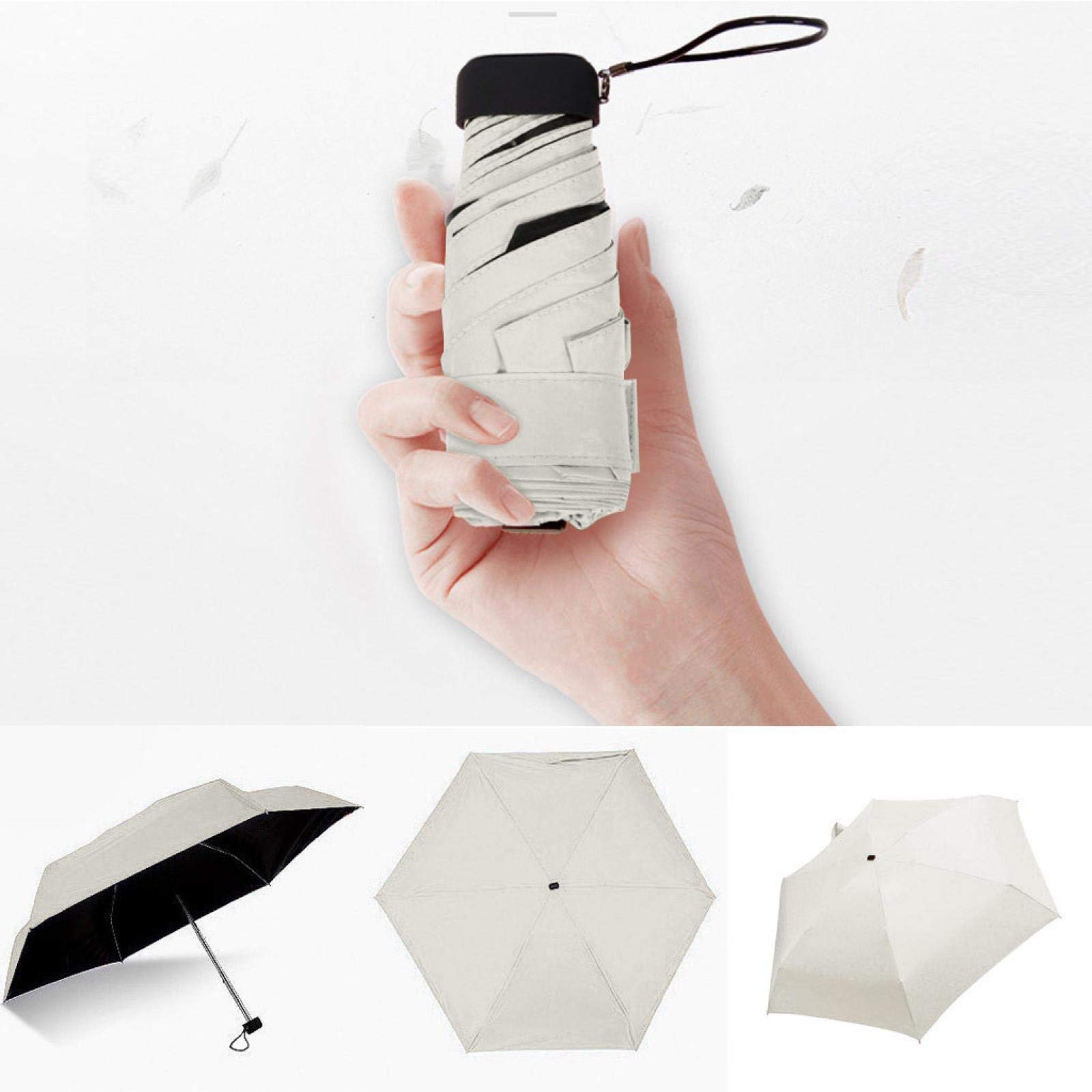 WENC Mini Pocket Umbrella Flat Lightweight Umbrella Parasol Folding Sun Umbrella Mini Umbrella Sun Convenient for Traveling New