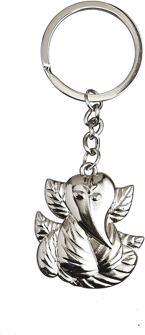 Antras Creations Ganesha face Metallic Key Chain for vastu/car/Bikes/Homes/Office