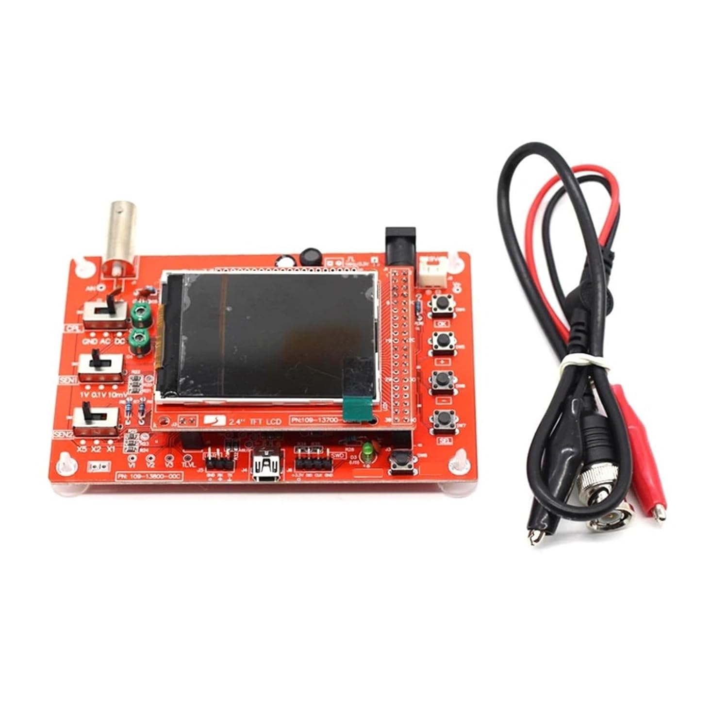 2.4-inch TFT LCD DIY Digital Oscilloscope Kit with Alligator Clip Probe Test Clips