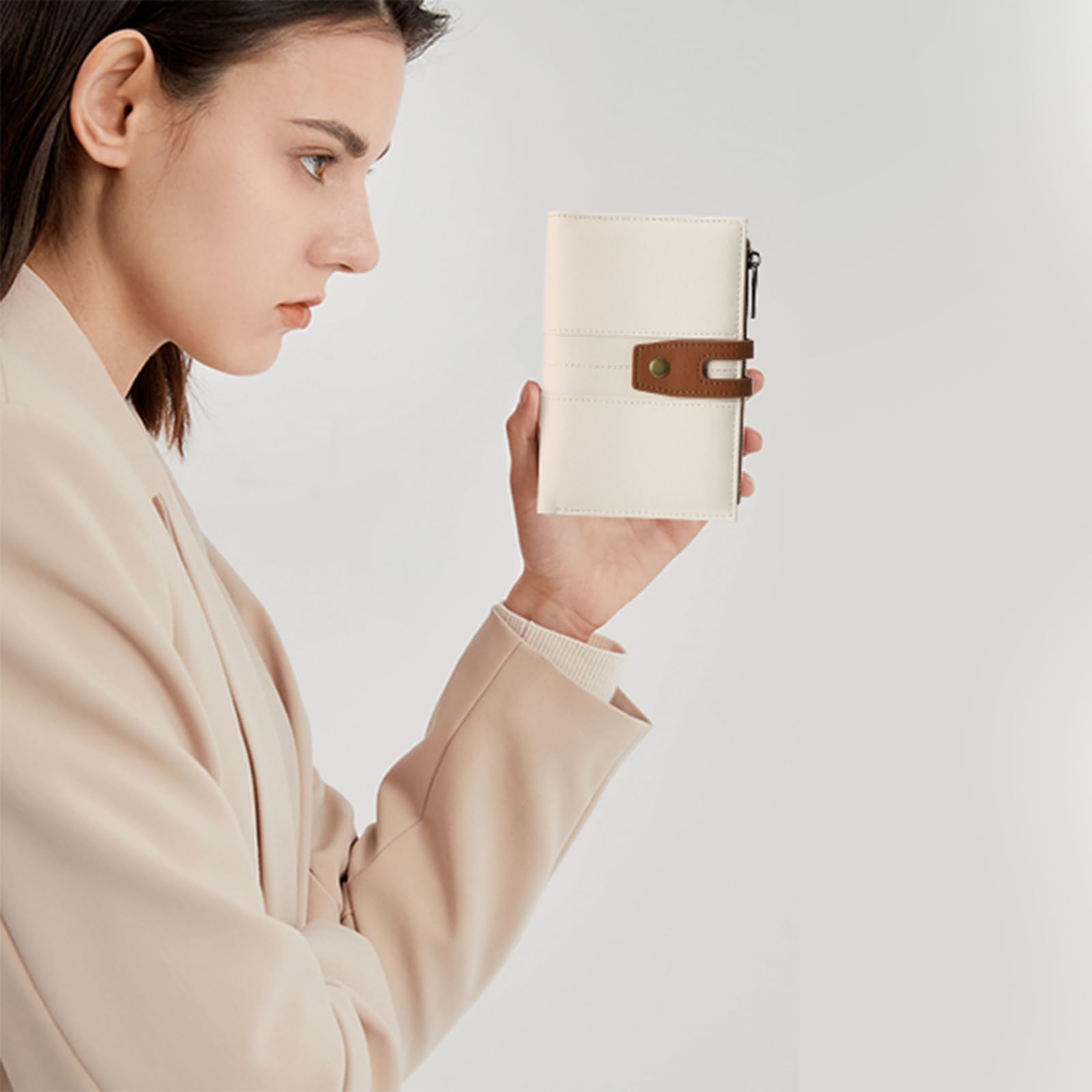 GAEKEAO Petit Portefeuille Femme Portefeuille en Cuir avec Fenêtre pour Cartes de Crédit et Cartes d'identité