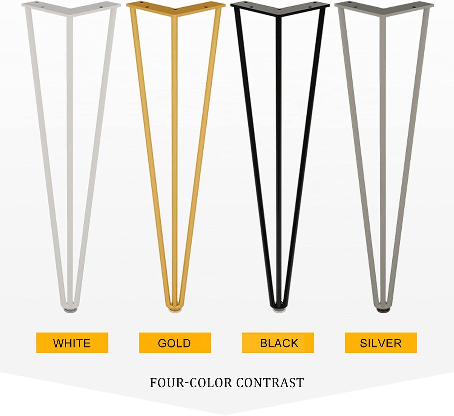 Modern Hairpin Table Legs, Industrial Metal Furniture Legs, 4 Pieces, Heavy Duty Steel Furniture Feet, for DIY Dining Tables, Coffee Tables, Bar Counters, Desks,Silver-70cm/27.5in