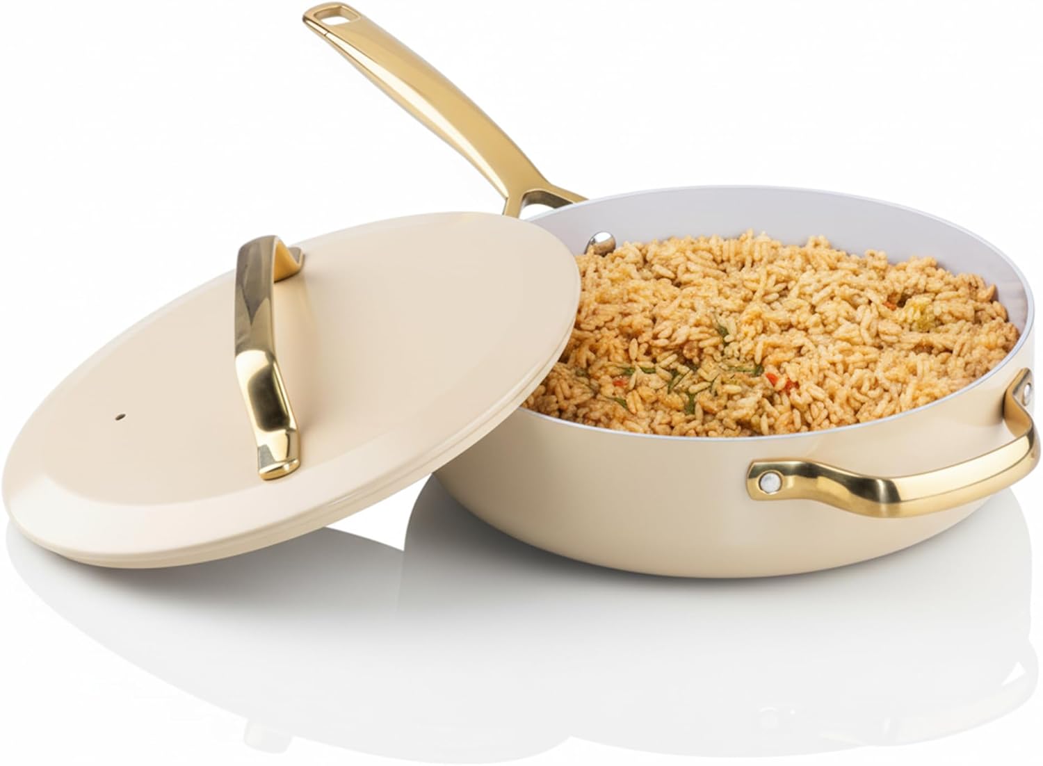 GOTHAM STEEL 4Qt Saute Pan with Lid, 12 Inch Deep Frying Pan with Lid, Large Nonstick Skillet with Lids for Cooking, Oven Safe Skillet, Family Sized Frying Pans Non stick, Dishwasher Safe