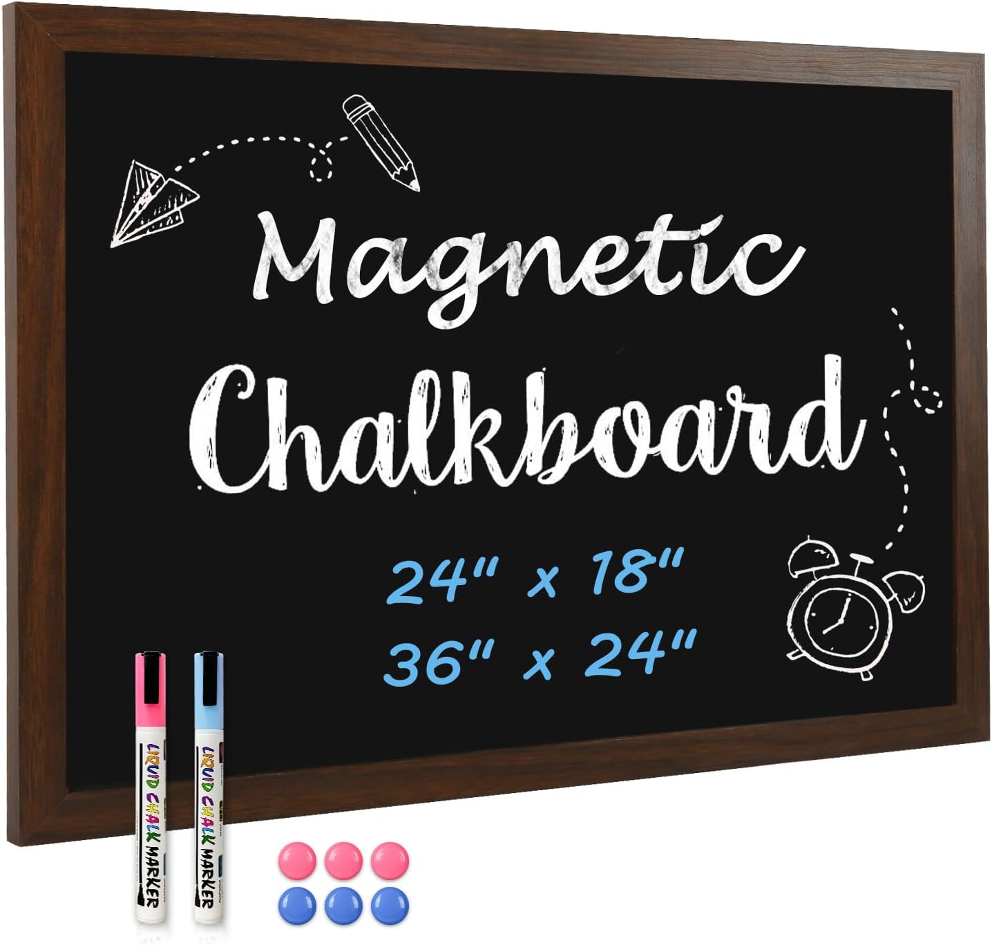 U Brands Chalkboard, 17 x 23 Inches, Birch Wood Frame