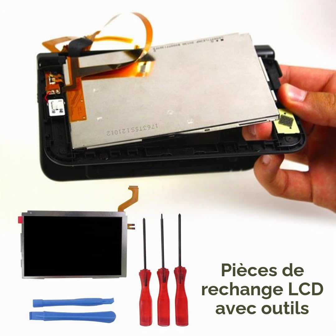 Écran LCD amélioré avec outils de remplacement pour Nintendo 3DS XL/LL (haut/supérieur)