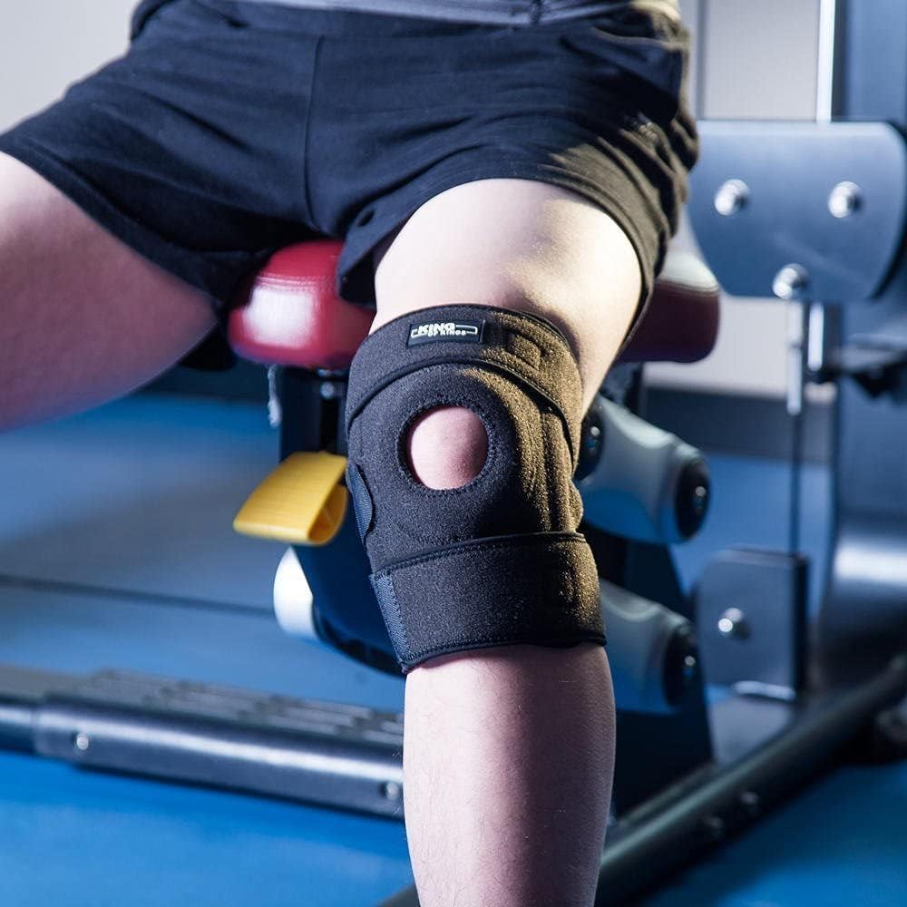 Patella Knee Brace for Arthritis Pain and Support with Side Stabilizers for Meniscus Tear, Women, Men, Acl, Running, Mcl, Tendonitis, Athletic, Lcl - Adjustable Neoprene Open Knee Sleeve -Purple