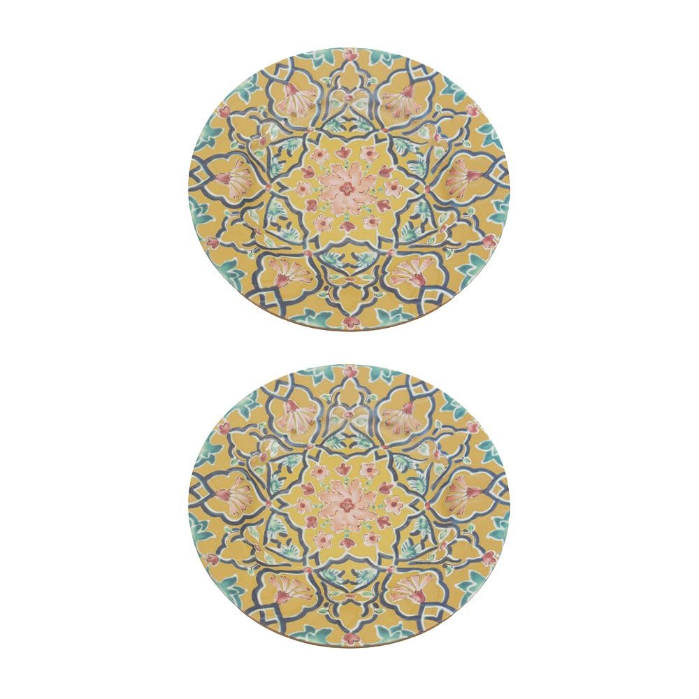 Tuscany Style Melamine Tableware (Yellow, Plate 22 cm (Set of 2))