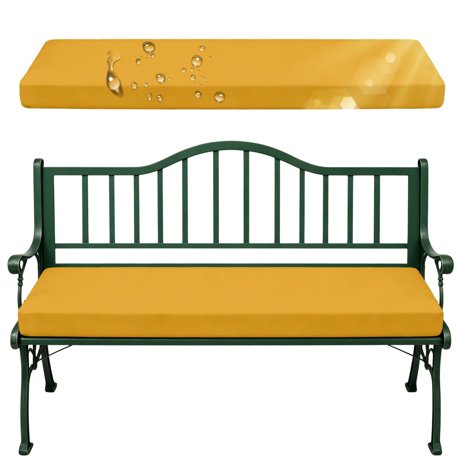 Coussin banc extérieur imperméable 100x55 cm de couleur abricot avec mousse confort 50D