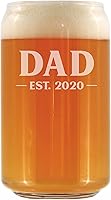 Vista 7 de Custom Dad Est 20XX - New Father Beer Can Pint Glass Gift for First Time Parents - Personalized Bold 16 Oz Glasses
