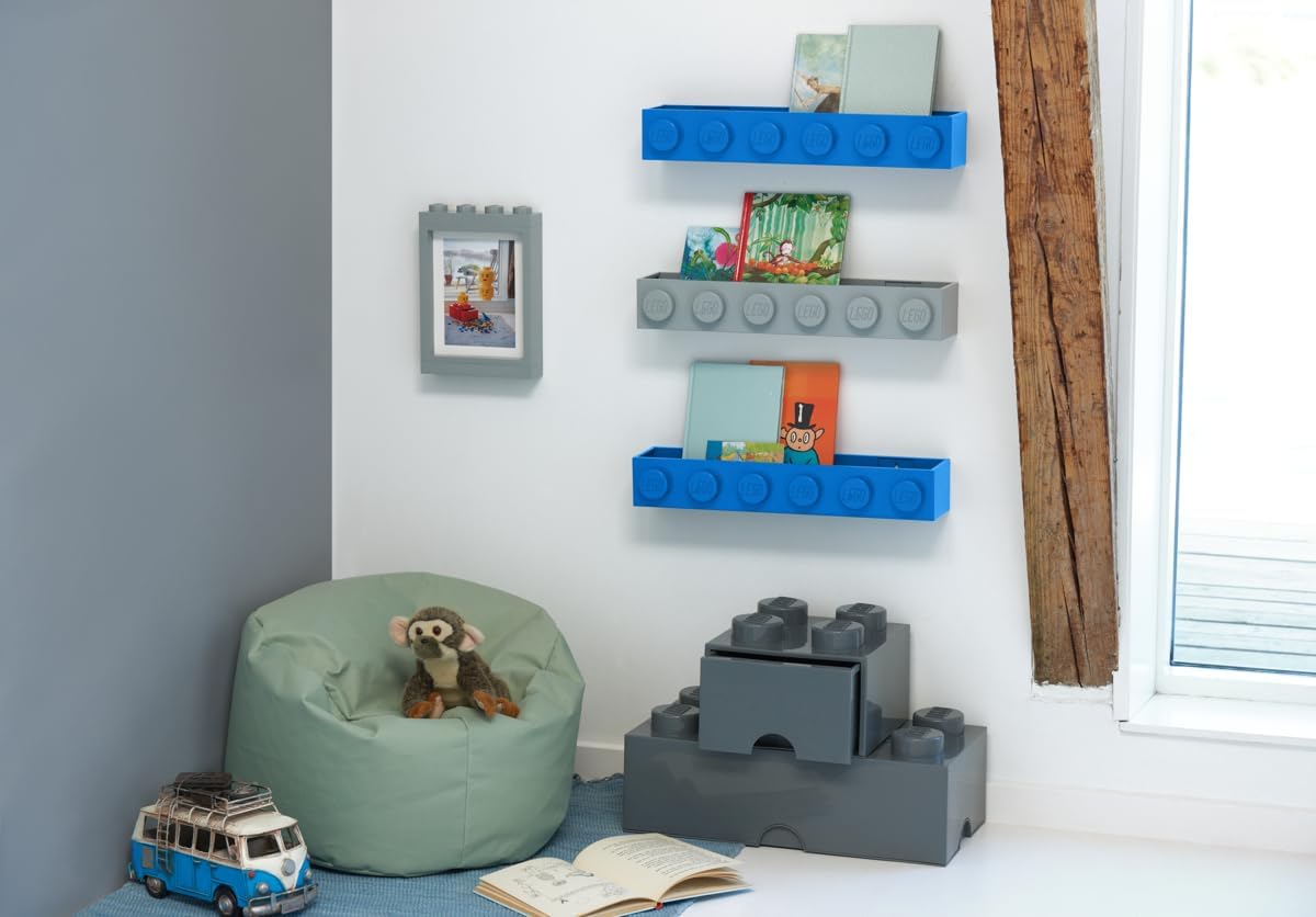 Room Copenhagen, LEGO Book Rack - Decorative Floating Shelf Storage - Black (41121733)