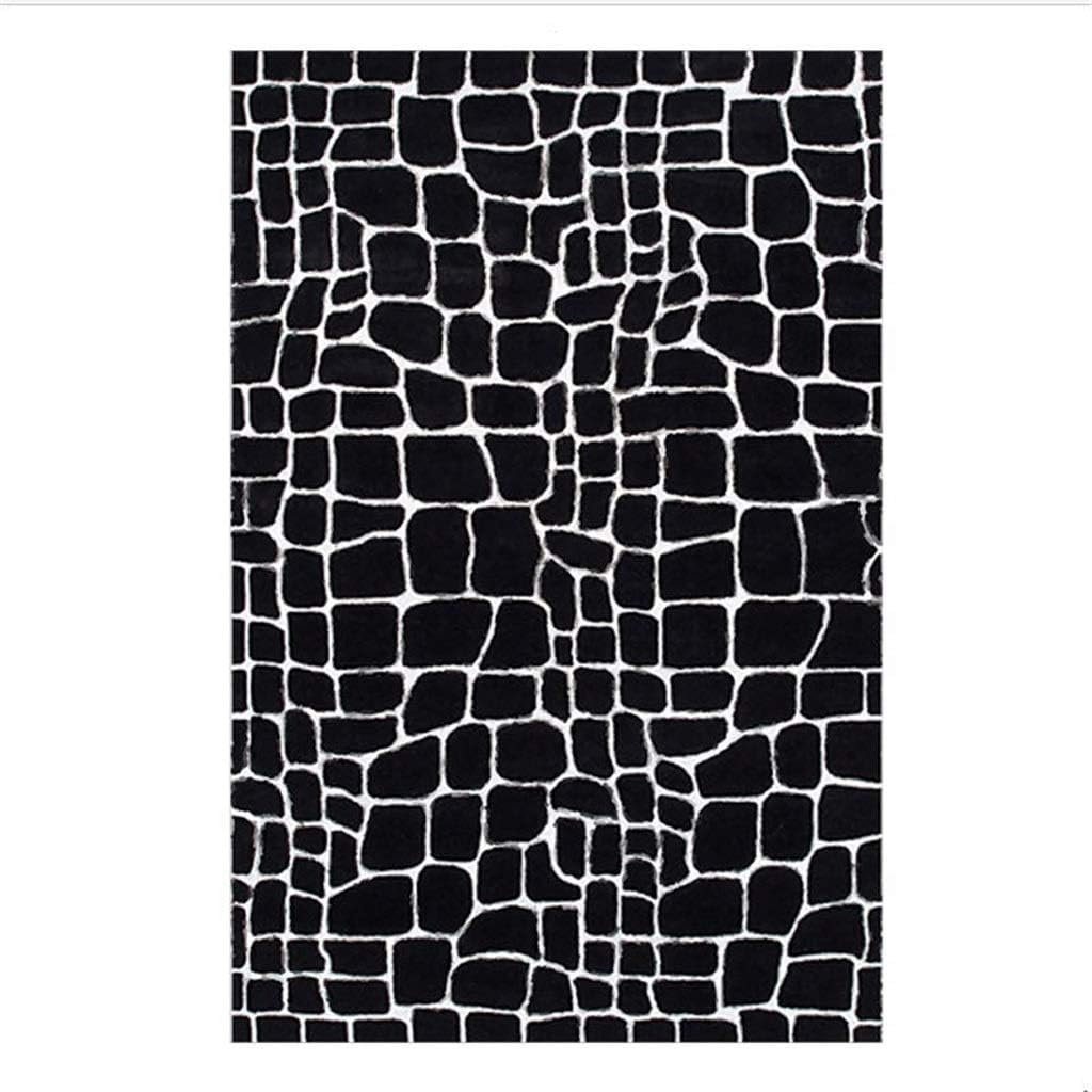 HBJWOV Minimalist Black White Stone Pattern Carpets for Living Room Home Delicate Bedroom Area Rug Floor Door Mat