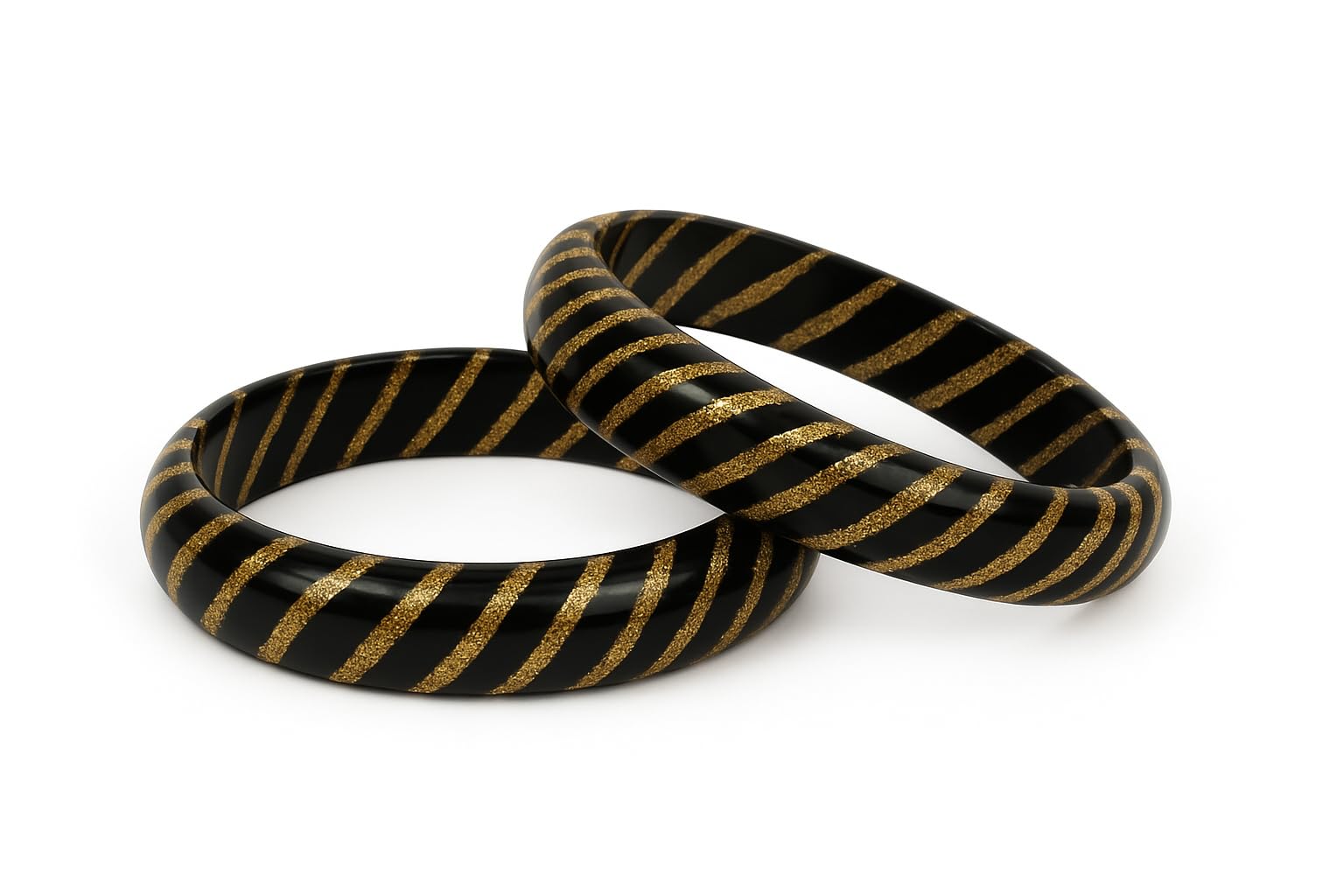 Handmade Lac Bangles for Women – Traditional Multicolor Rajasthani Jewelry | Set of 2 | Golden Black-picture-17