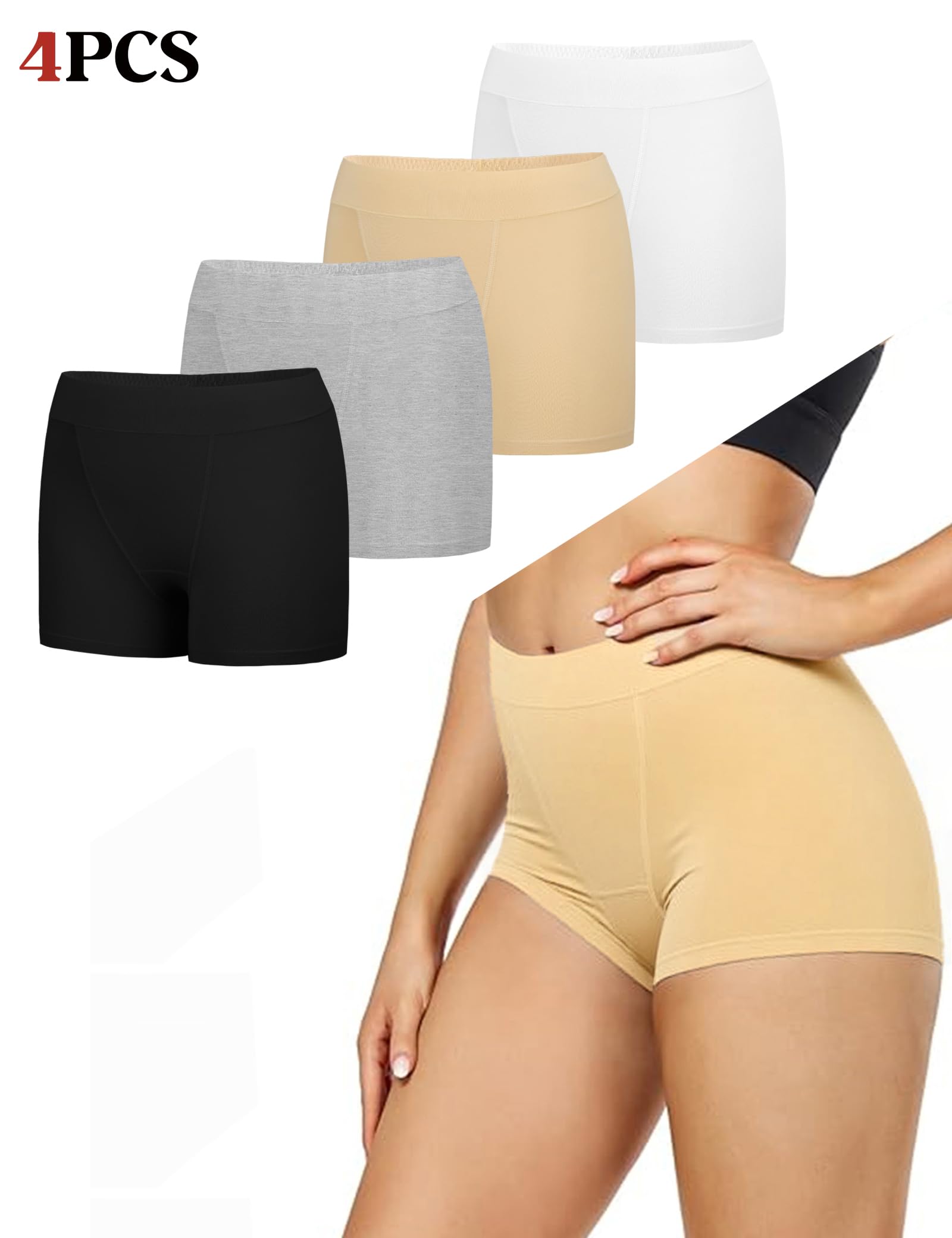Bragas Mujer Algodón Pantalónes Cortos Elásticas Culotte Braguitas Boxer Mujer Algodon Cómodas Shorts Pack