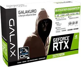 玄人志向 NVIDIA GeForce RTX 2070 Super 搭載 GALAKURO WHITEモデル 3連ファン GK-RTX2070SP-E8GB/WHITE/TP