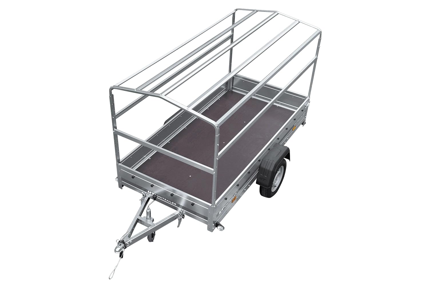 UNITRAILER Hochspriegel H-1100 für Garden 265 Kipp Anhänger, 110 cm hohes Gestell aus feuerverzinktem Stahl für Hochplane, Satteldach-Konstruktion zur Laderaumvergrößerung