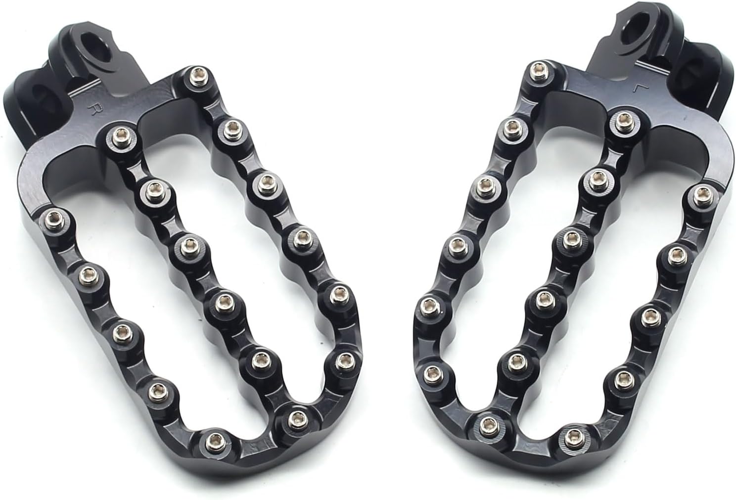 MZS Motorcycle Foot Pegs, Adventure Bike Footpeg MX Wide Footrest Rest Pedal CNC Black Compatible with 690 701 790 890 901 990 1090 1190 1290 Models
