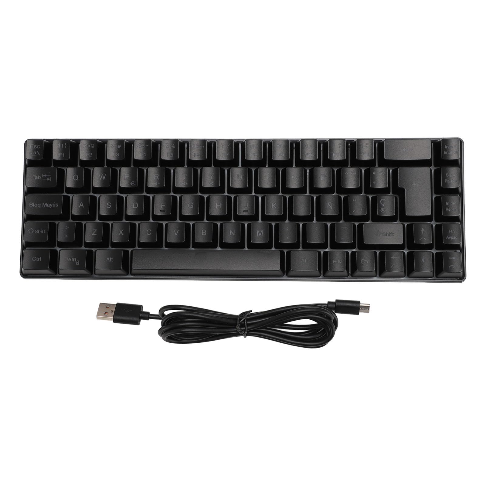 Hidyliu Tastiera da Gioco Meccanica Cablata con Retroilluminazione RGB Comfort Ergonomico per Lavorare e Giocare Design Compatto a 68 Tasti (Nera)