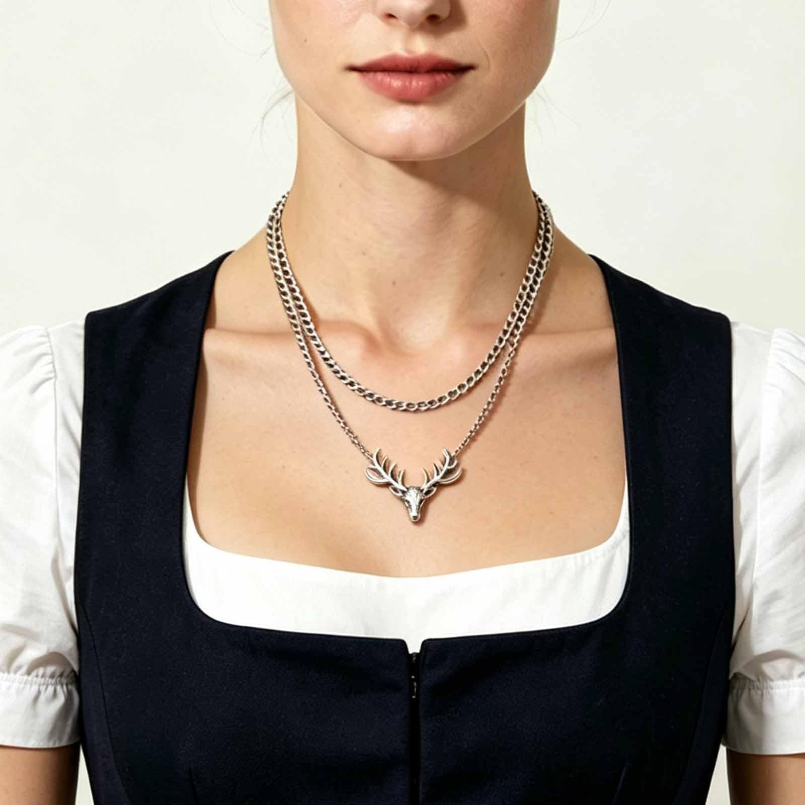 4 Teilig Dirndl Damen Midi Dirndlkleid Lang Samt Trachtenrock Trachtenkleid