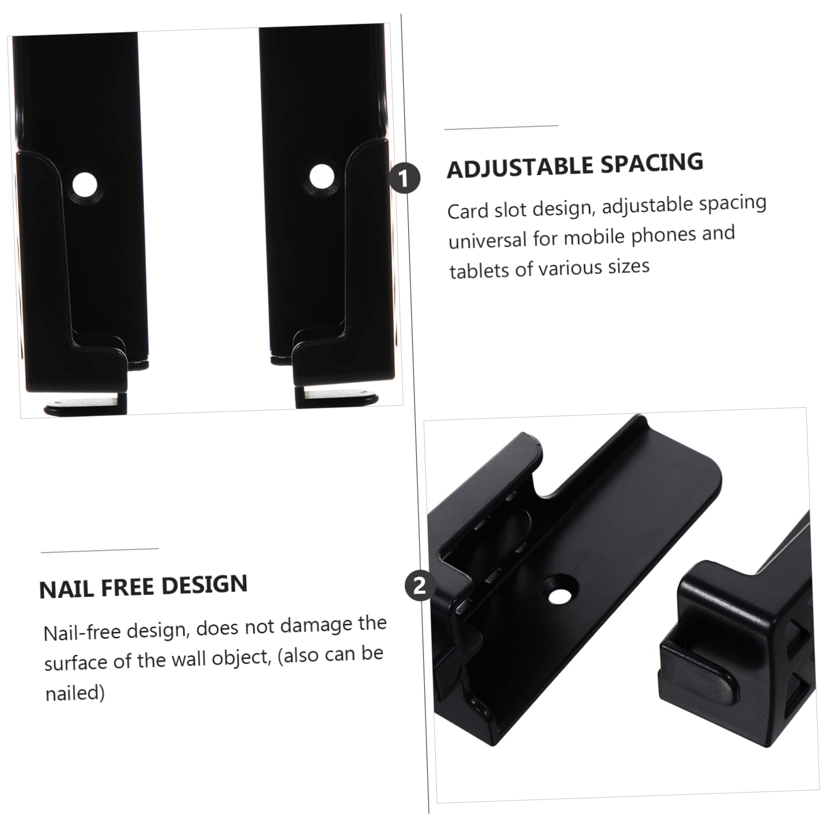 BESTonZON 3 Pares Soporte De Pared para Teléfono Móvil Tableta Soportes De Estantería Soportes para Estanterías Ajustable Teléfono De Pared Abdominales Antes y Después De Soporte De Teléfono