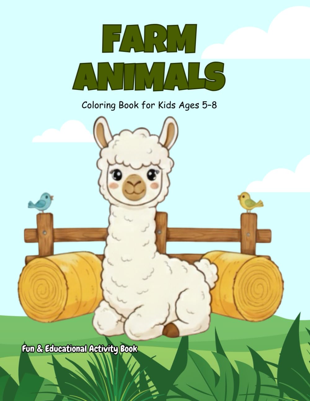 Farms Animals coloring book: Educational coloring pages with farms animals for children aged 5 to 8