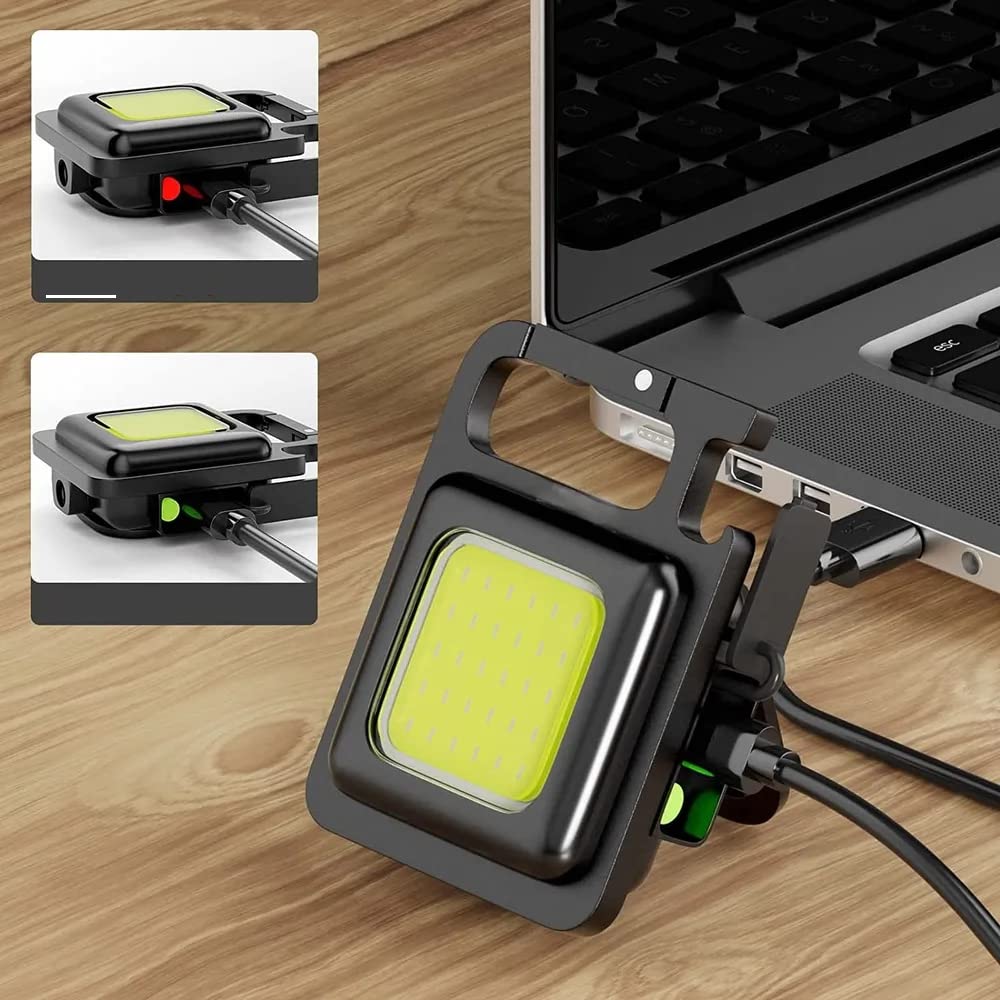 Basketo Led Mini Cob Flashlight Rechargeable Keychain 3 Modes Waterproof Emergency Light for Dog Walking, Fishing, Camping - 800 Lumen-image-42