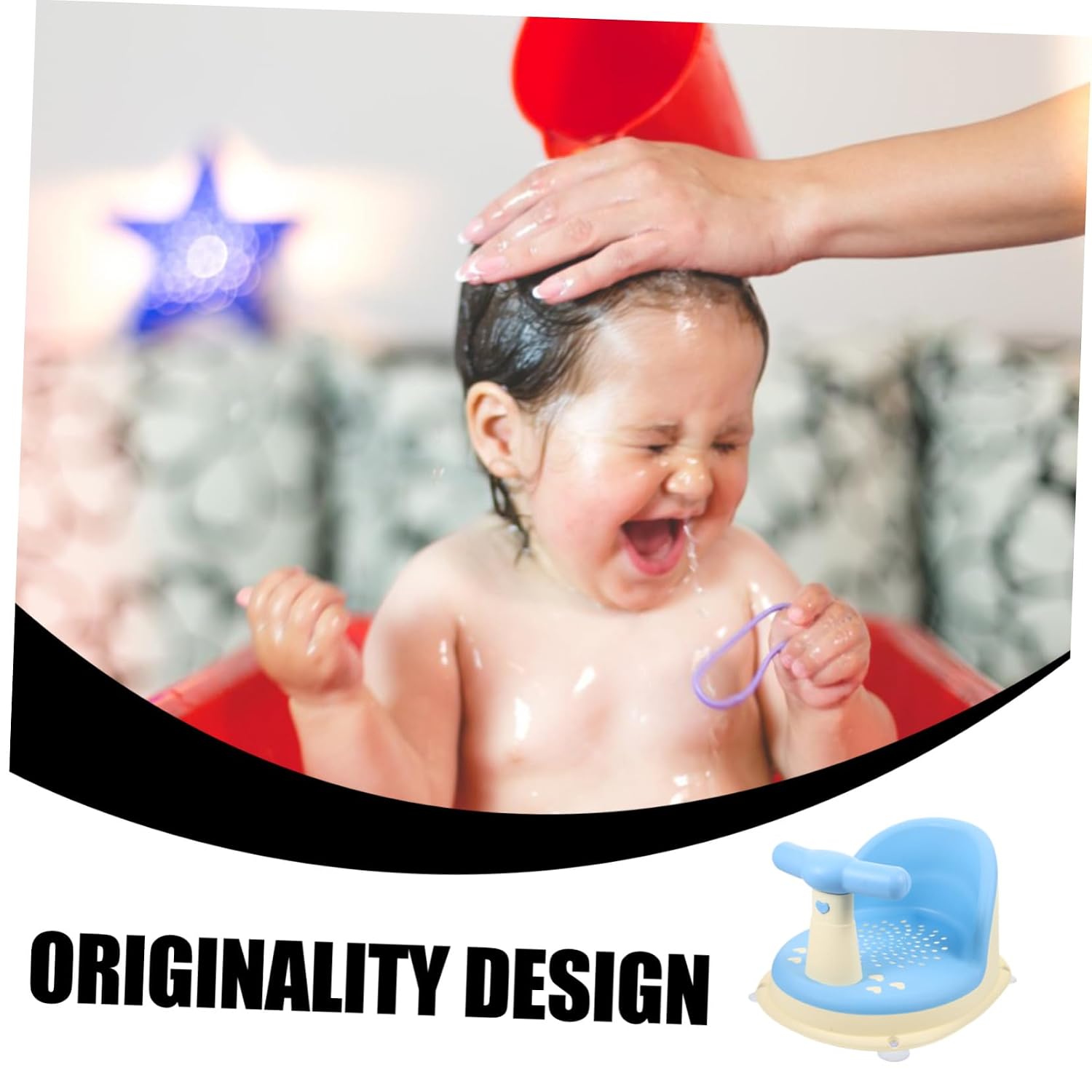 Bath Seat with Backrest Support Non-Slip Blue Shower Chair for Safe and Comfortable Bathing Clean Bathtub Seat with Spacious Open-Side Design for Bathing