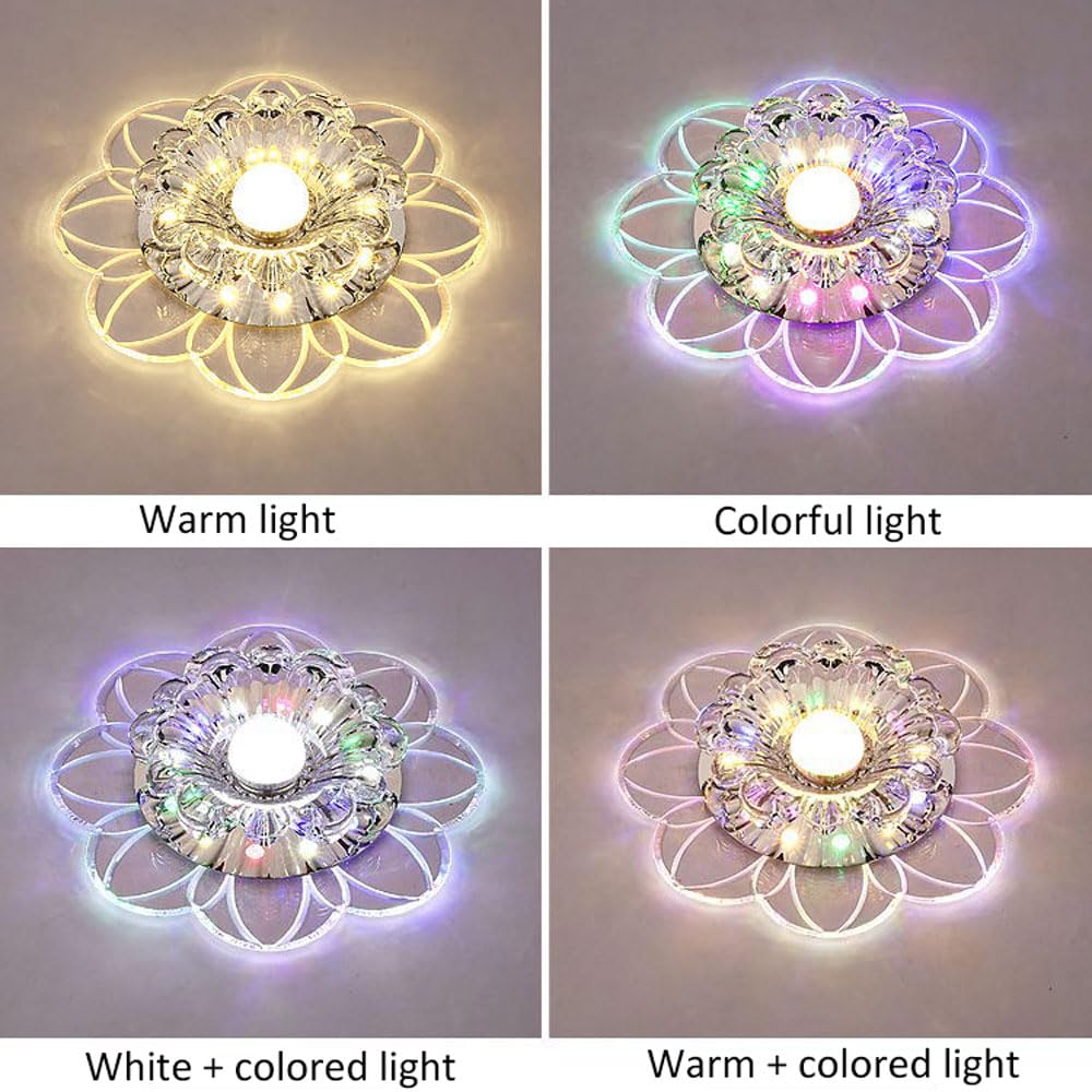 12 Sztuk Wpuszczanych Lamp Sufitowych Z Aperturą 5-9 Cm, Kryształowe Diody Led, Dekoracyjne Oświetlenie Punktowe Led Do Kreatywnego Korytarza, Salonu, Sypialni,3w-warm+white