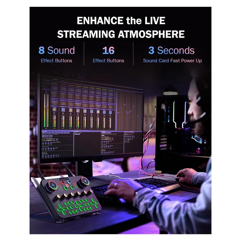 Mesa Mezclas, Mezclador de audio for juegos, for streaming, Tarjeta sonido interfaz