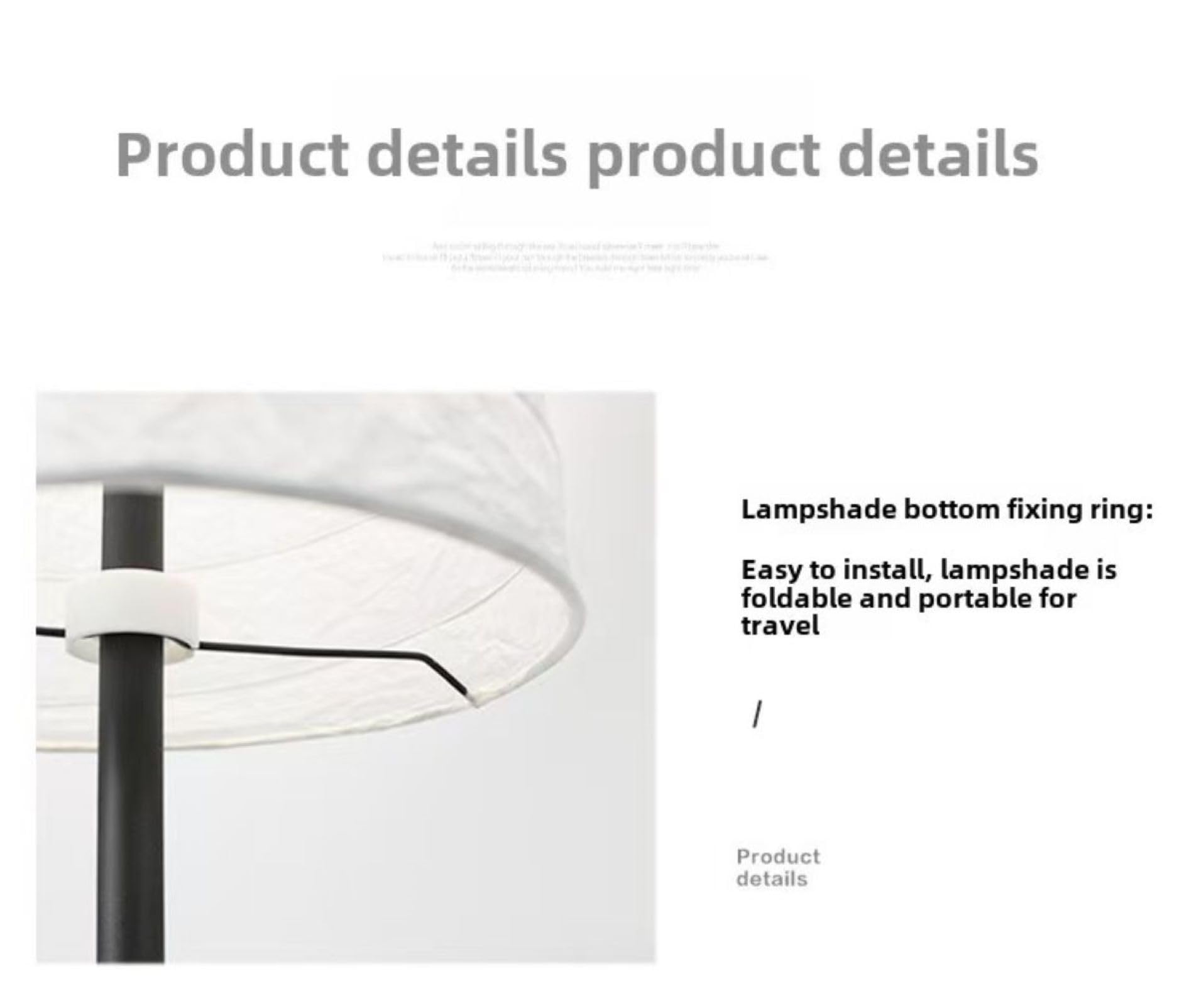 Lámpara de Suelo de Papel de 46 Pulgadas con Bombilla LED de 9W 3 Temperaturas de Color, Base de Acero Inoxidable y Interruptor de Pie Encendido/Apagado, Color Blanco