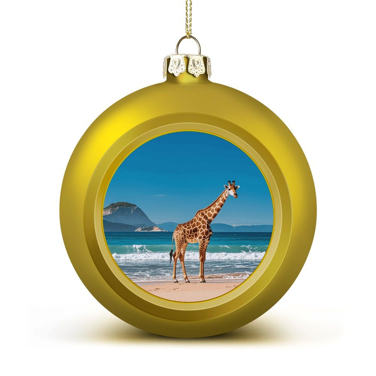 Boules de Noël en forme de girafes à suspendre style doré pour sapin