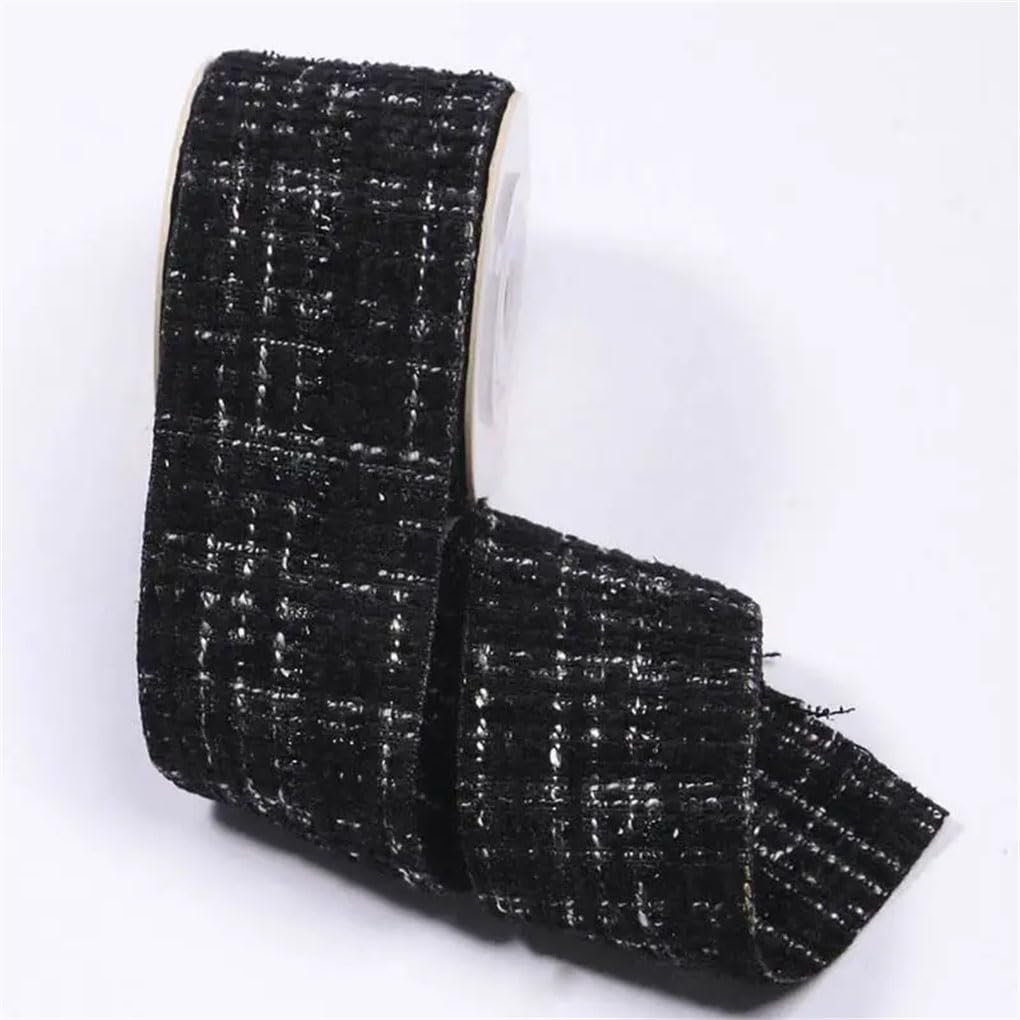 38 mm 1,5 cala lniana wstążka w kratę DIY kokarda akcesoria do włosów zrób dekoracja ręcznie robione rękodzieło 10 jardów biała 38 mm