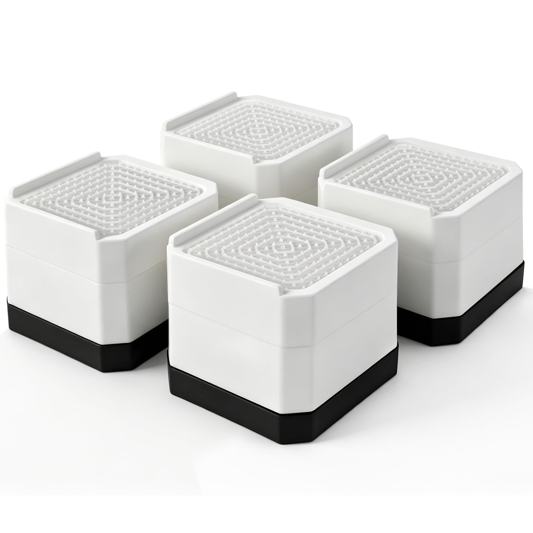MixDora Bed Risers 1.5 or 3 or 4.3 Inch Stackable Furniture Risers Adjustable L-Shape Chair Raisers for Sofas Couches Table Set of 4 Pack White(2 Layer(3 Inch))