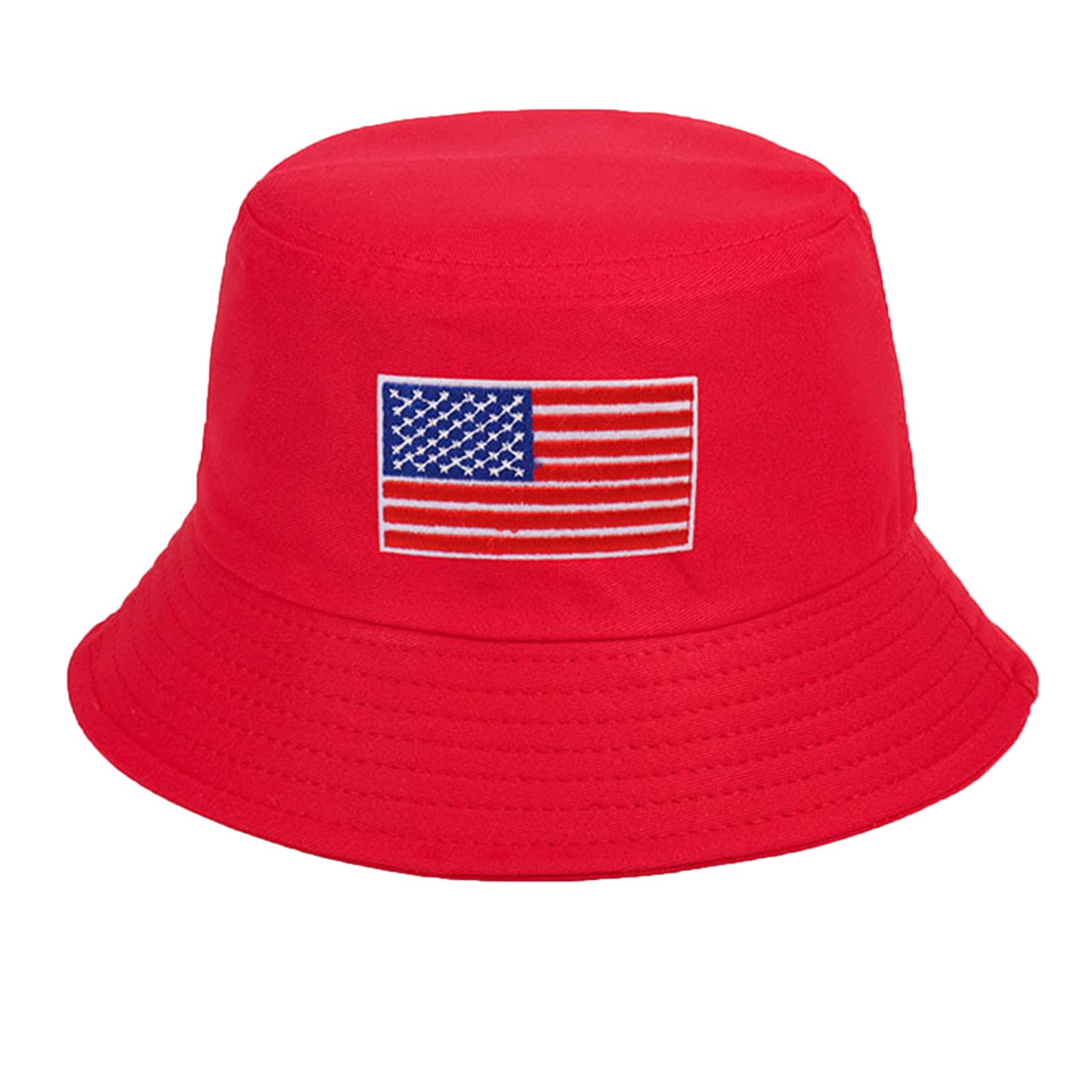 BIISDOST Moda de verano para hombre y mujer, estilo casual, con visera solar, bandera americana, estrellas y rayas, para jugar, sombrero de pescador, sombrero de pescador
