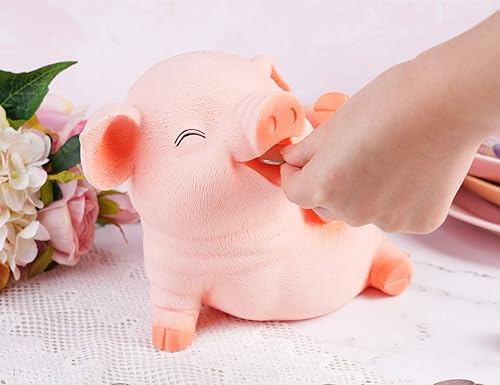 Miniatura 4 de H&W New Squint Pig Coin - Alcancía inastillable, alcancía creativa, puede almacenar 1000 monedas, el mejor regalo de cumpleaños, cerdito de