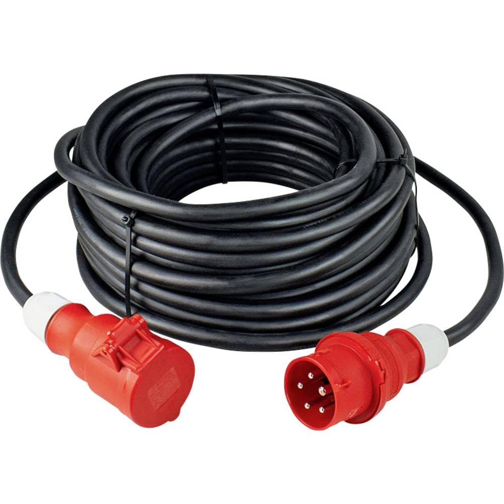 as - Schwabe Rallonge pour Courant Fort 10 m H07RN-F 5G6-400 V/32 A/env. 22 KW – Rallonge pour Chantier – Rallonge CEE Robuste à 5 Broches pour l'extérieur – IP44 – Fabriqué en Allemagne