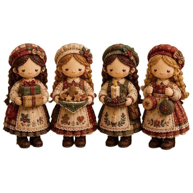 Tiny Worlds Collection Patchwork DIY Kit,Felt Doll Sewing Craft, Beginner Friendly,Includes All Materials,Multiple Themes,for Beginners Holiday & Birthday Gifts (Christmas Workshop)