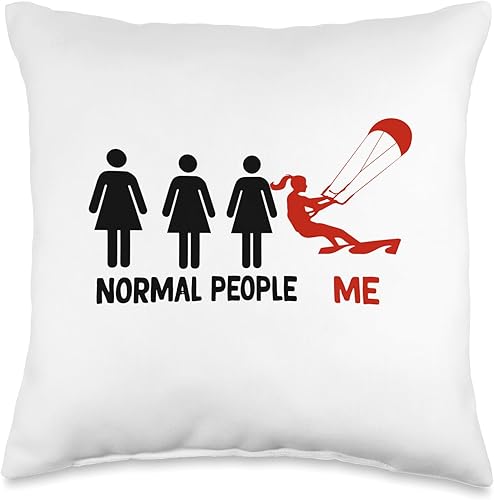 funny Kiteboarding life Funny normel pepole me Kitesurf Kiteboarder - Almohada de 16 x 16 pulgadas, multicolor