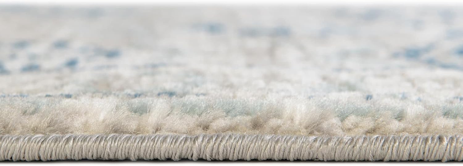 Unique Loom Nyla Collection Area Rug - Princess (2' x 6' 1" Runner, Gray/ Ivory)
