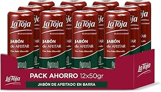 La Toja - Jabón de Afeitado en barra , 12uds de 50gr (600gr), Afeitado suave y duradero , Para todo tipo de piel