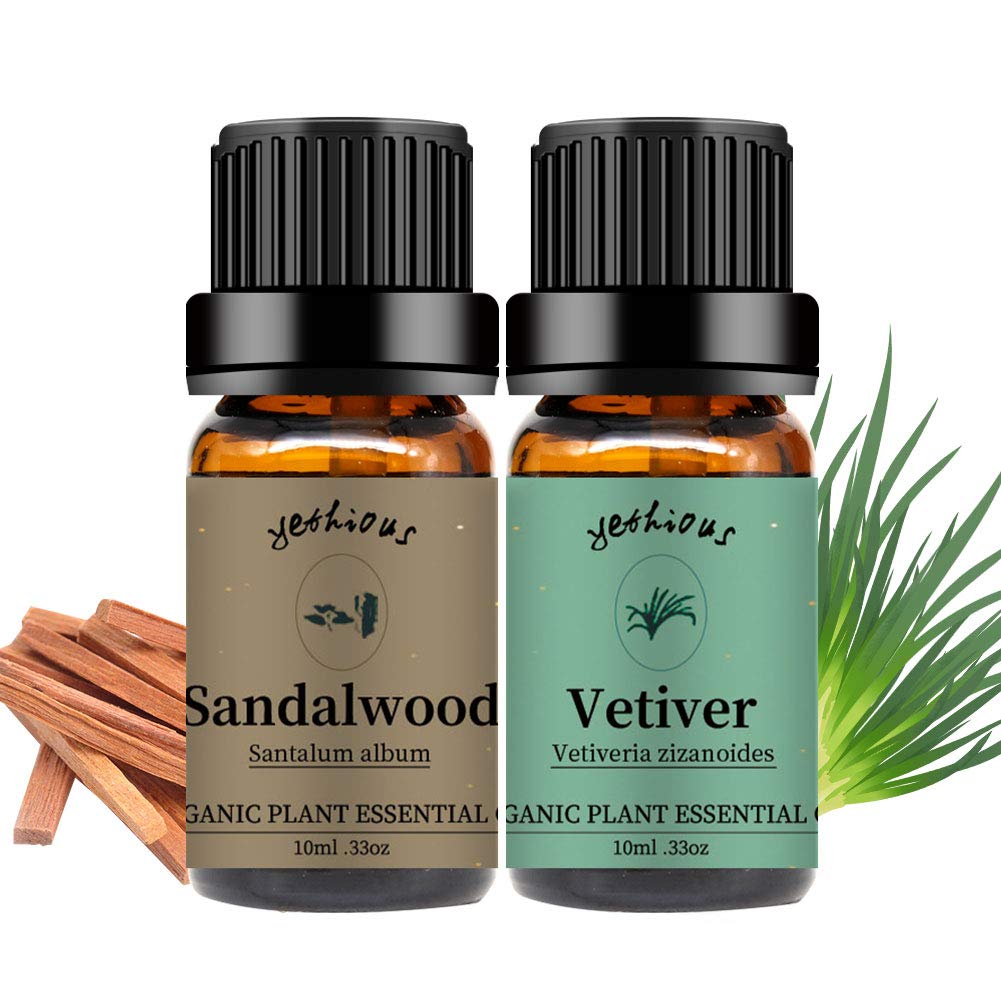 Buy yethious 2 Pack 100 Pure Sandalwood Vetiver Essential Oil Set