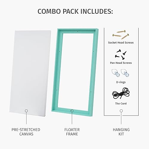 Miniatura 5 de PIXY CANVAS Paquete económico de lienzo estirado de 32 x 40 pulgadas de profundidad y marco flotante para tus pinturas, artes de pared, decoración
