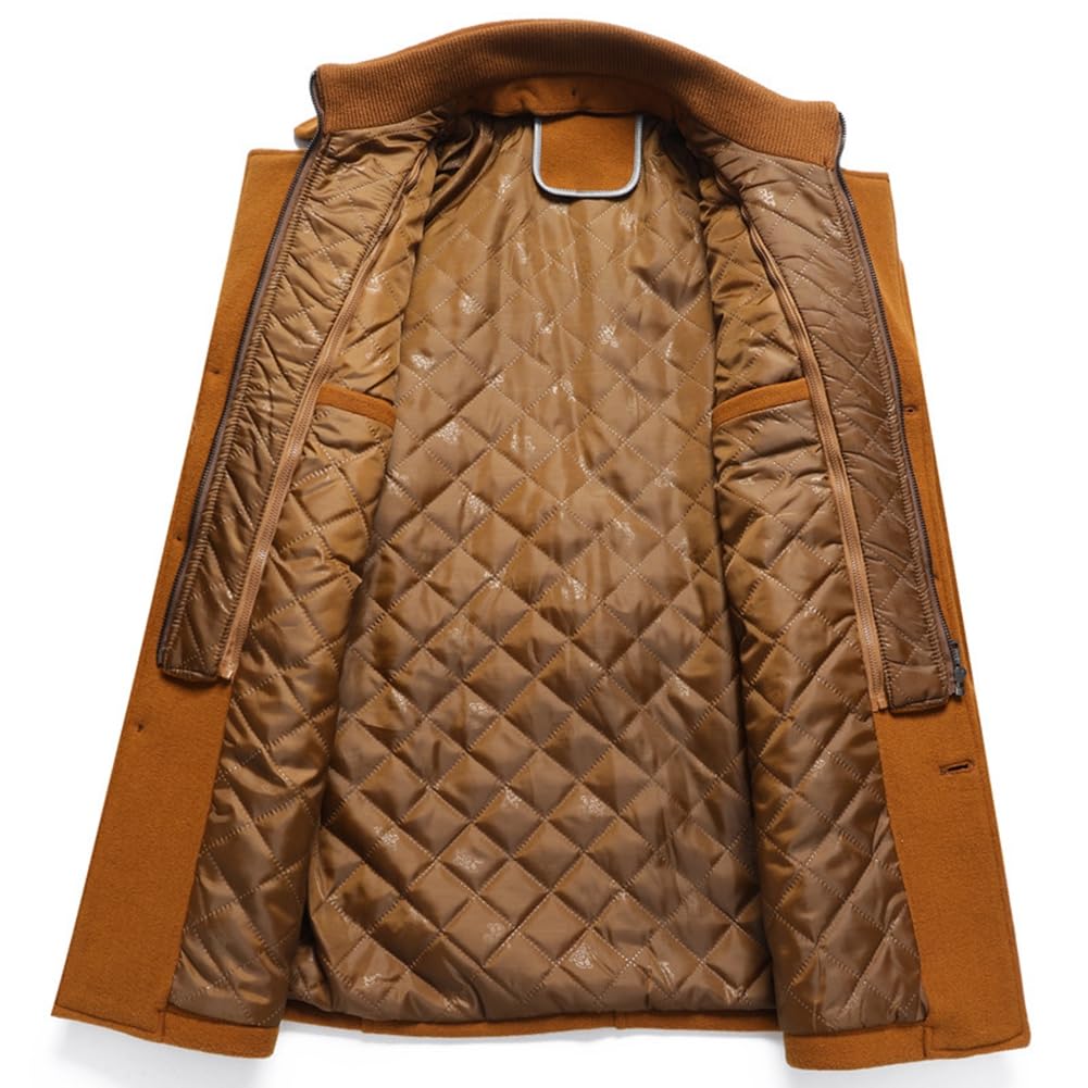 Cappotto Invernale da Uomo Cappotto Caldo in Misto Lana Slim Fit Giacca Invernale a Maniche Lunghe Imbottito da Lavoro per Il Tempo Libero