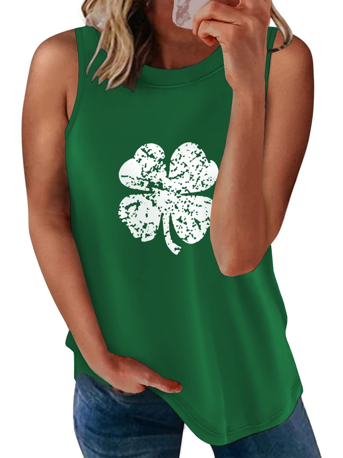 FERYSHEWomens Summer Tops Casual Short Sleeve Tee Side Split T Shirts