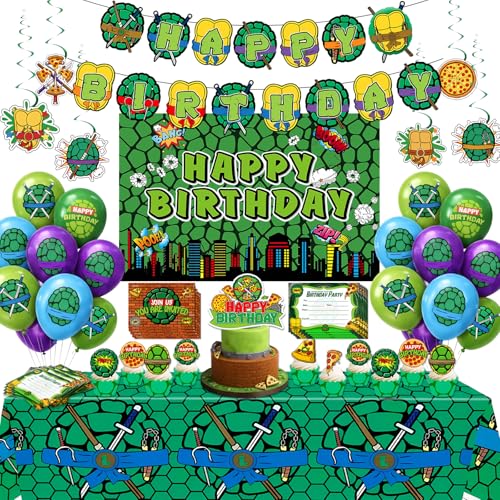 Turtle Theme Birthday Party Decorations Set - Pizza Theme Party Supplies